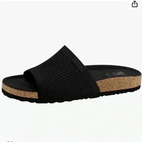 Amazon DCMBLY Women’s Black Cork Slides Size 6-6.5 - Picture 1 of 6